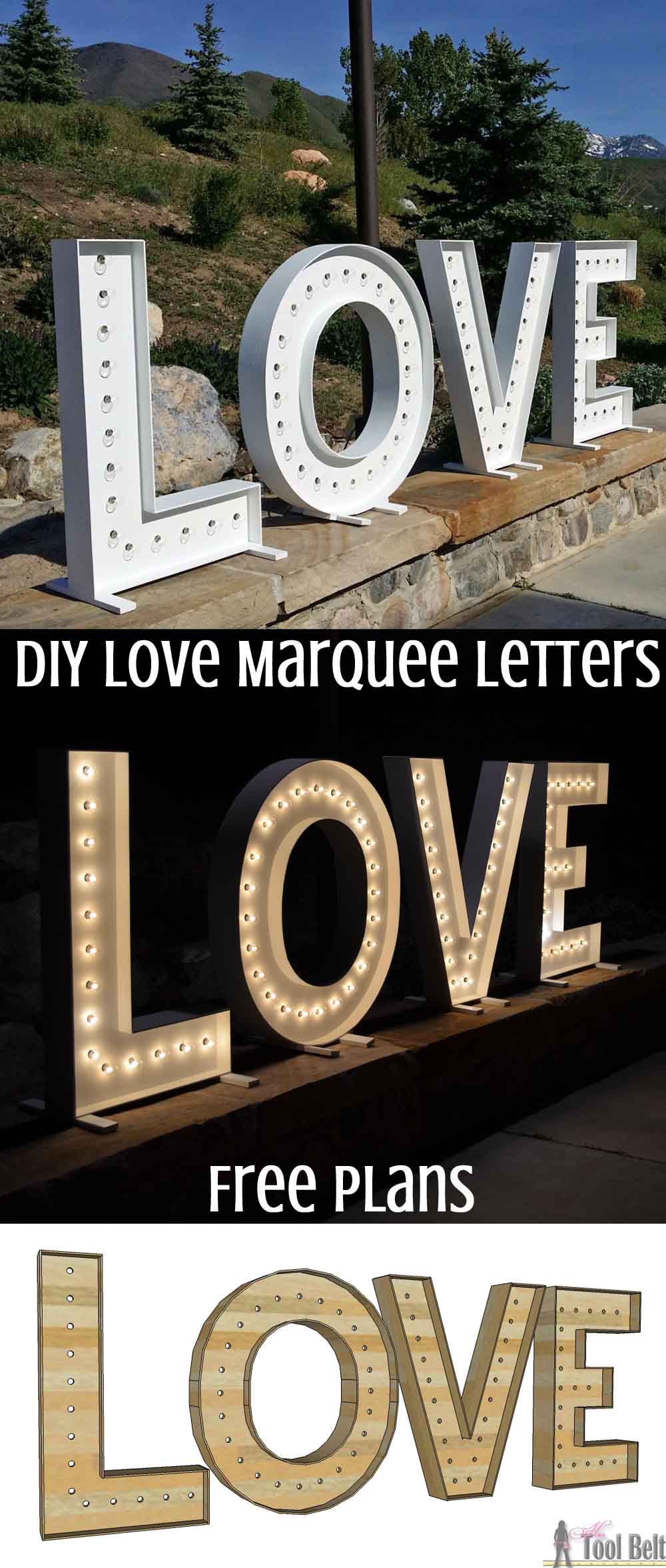 DIY Love marquee letters for weddings - Her Tool Belt