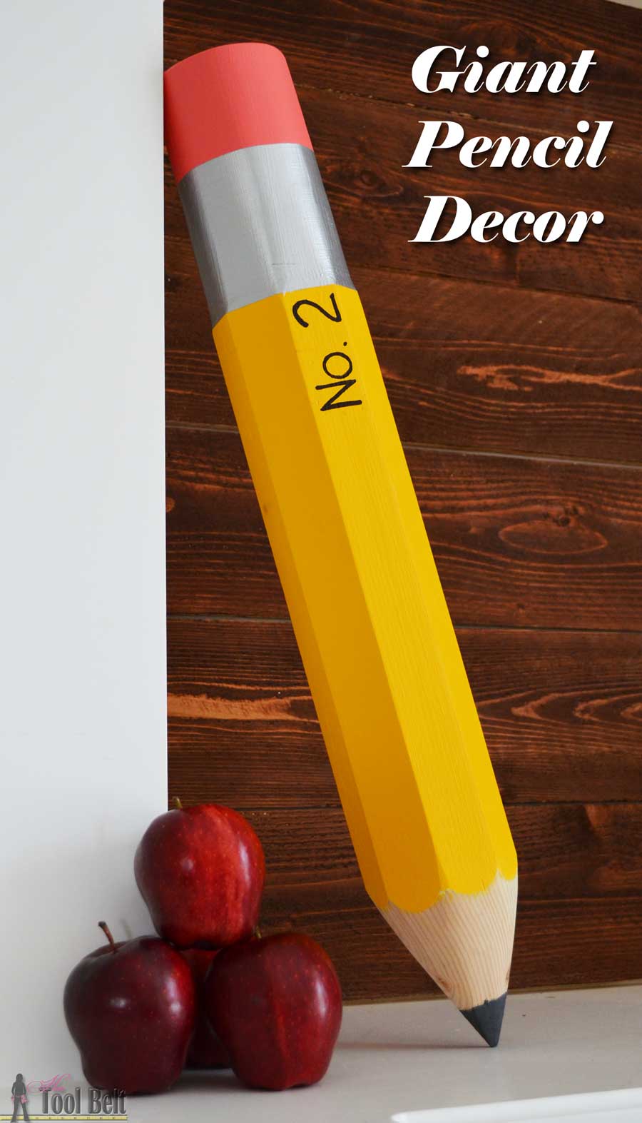 Insanely Cute DIY Giant Pencil Prop For Under $3 (Free Printable Pattern)