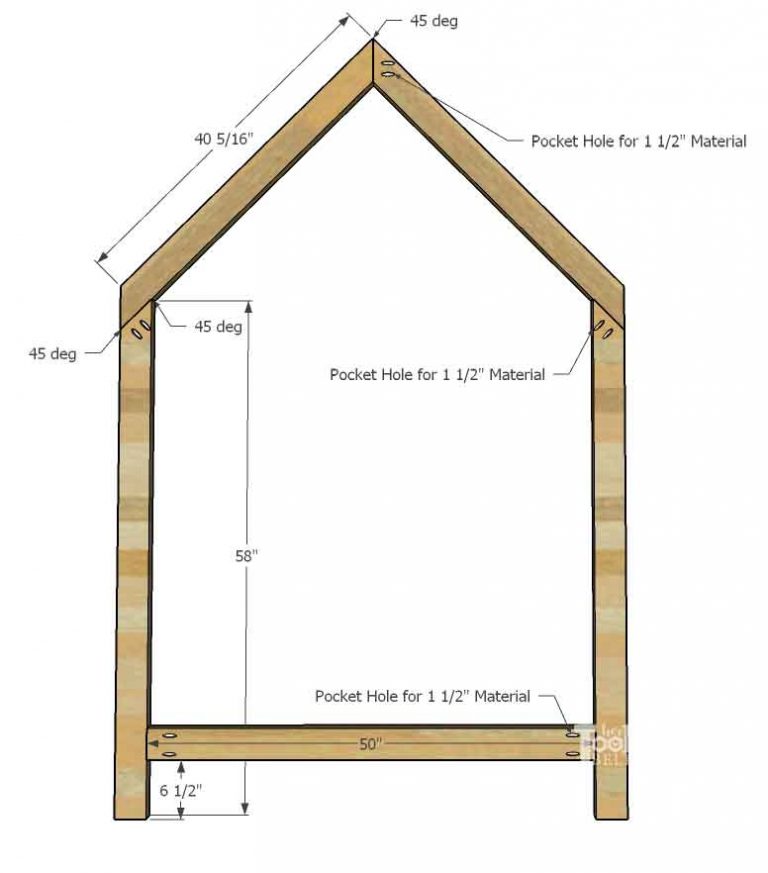 House Frame Bed - Full Size - Her Tool Belt