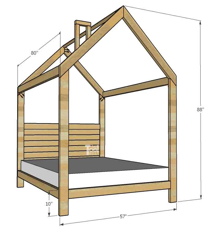 House Frame Bed Full Size Her Tool Belt