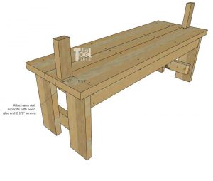 DIY Wood Bench with Back Plans - Her Tool Belt