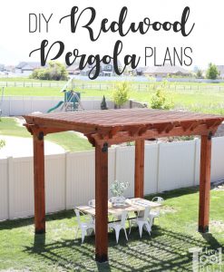 How to Build a Redwood Pergola with Arch Detail - Her Tool Belt