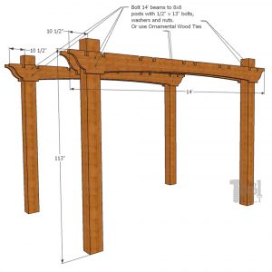 How to Build a Redwood Pergola with Arch Detail - Her Tool Belt