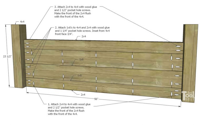 Queen X Barn Door Farmhouse Bed Plan - Her Tool Belt