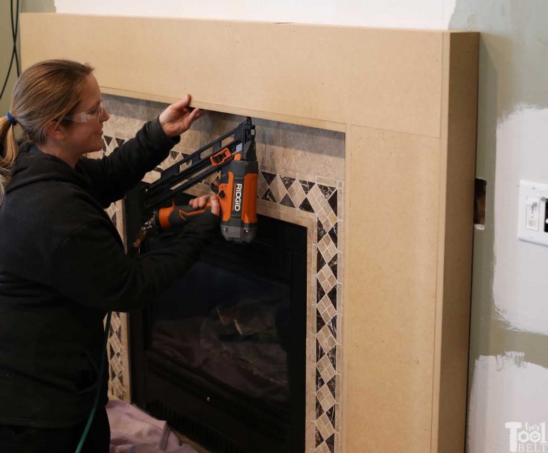 White Craftsman Mantel And Shiplap Wall Makeover - Her Tool Belt