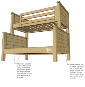 Farmhouse Style Twin over Full Bunk Bed Plans - Her Tool Belt