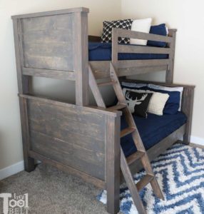 Farmhouse Style Twin over Full Bunk Bed Plans - Her Tool Belt