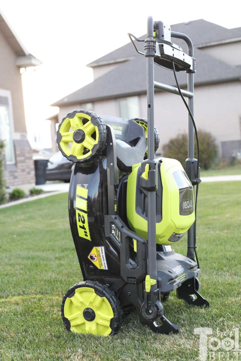 ryobi-40v-lawn-mower-vertical-storage - Her Tool Belt