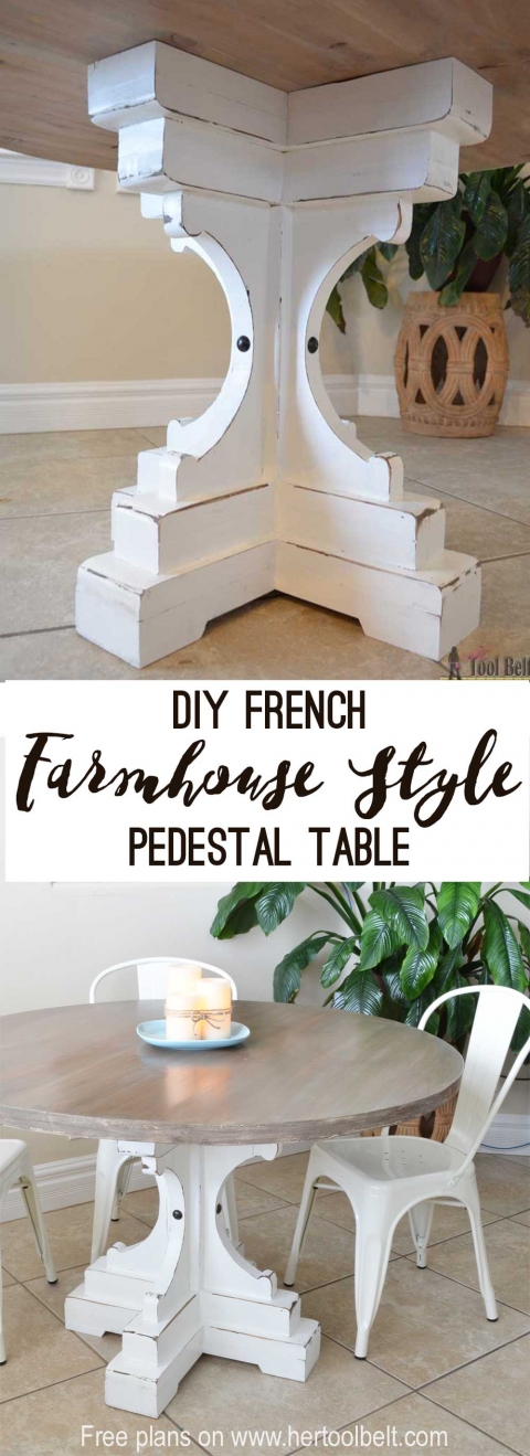 Pedestal deals farmhouse table