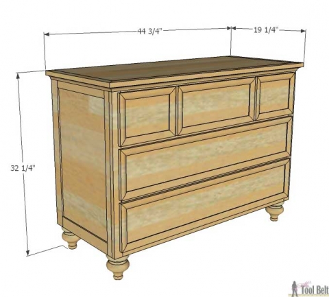 5 Drawer Dresser Changing Table - Her 